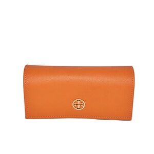 Tory Burch Orange Leather Eyeglass Case